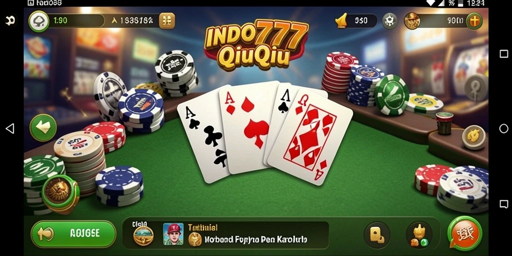 Tampilan gameplay seru dalam INDO777 saat bermain QiuQiu.