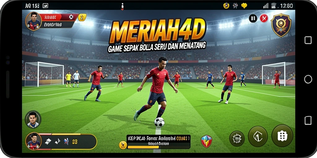 Tampilan gameplay seru dalam MERIAH4D saat pertandingan sepak bola.