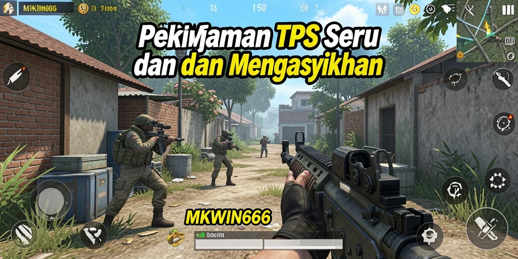 Tangkapan layar utama MKWIN666 menampilkan pertempuran intens dalam mode TPS.