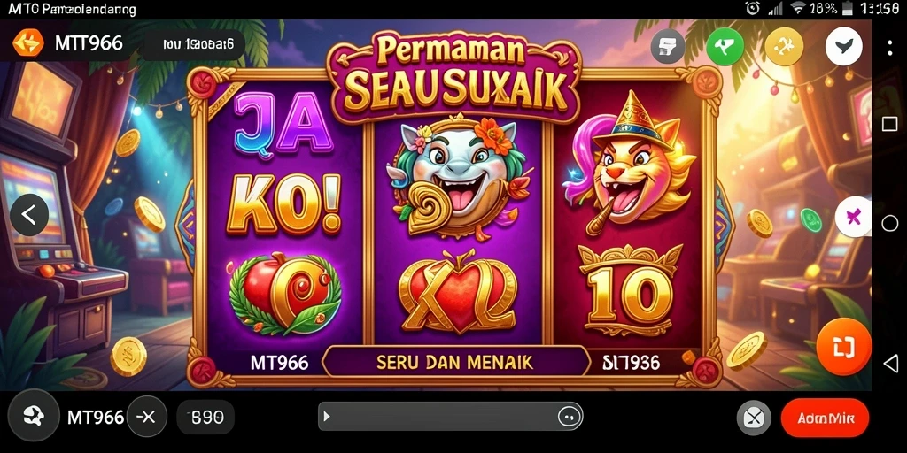 Tampilan gameplay MT966 dengan gulungan slot yang menarik.