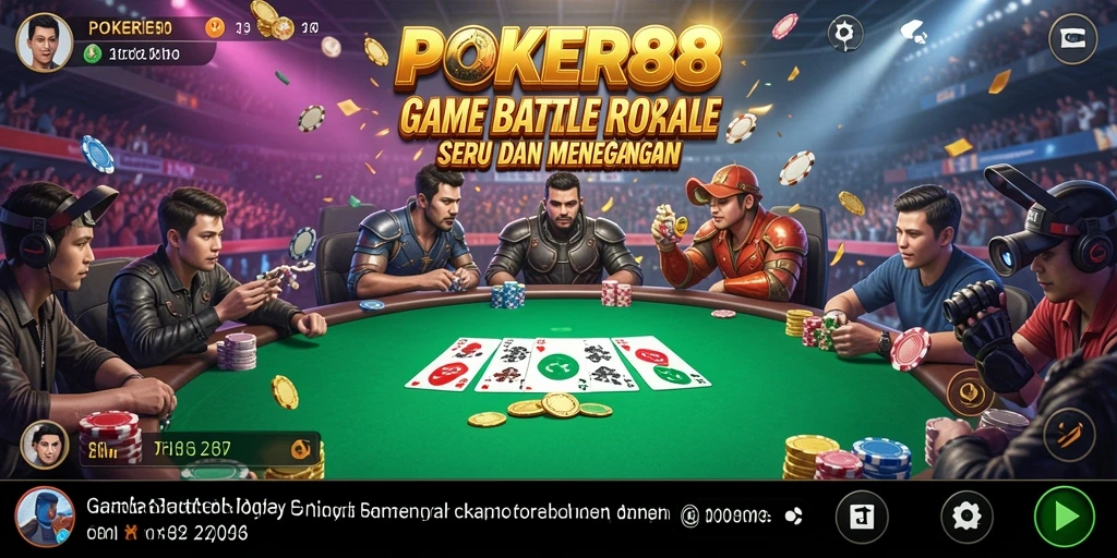 Screenshot POKER88 menampilkan aksi Battle Royale yang intens dan grafis yang menarik.