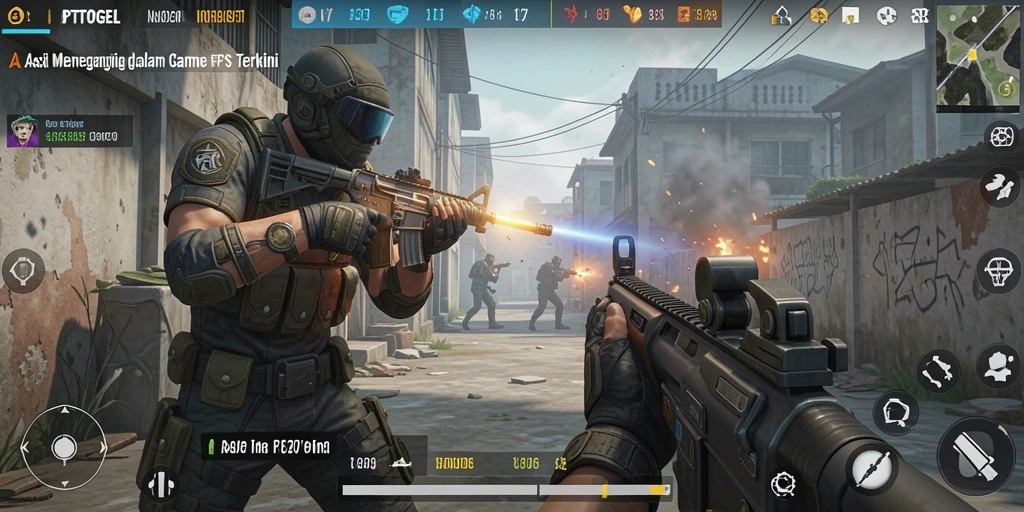 Tampilan aksi mendebarkan dalam gameplay FPS PTTOGEL