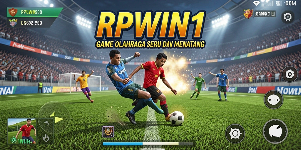 Tampilan seru dari gameplay RPWIN1 saat pertandingan olahraga.