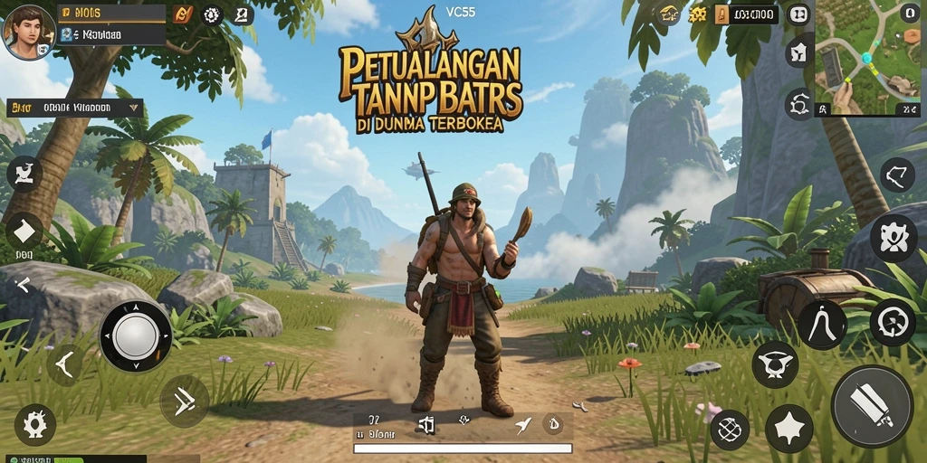Gameplay VC55 menampilkan petualangan seru di dunia terbuka.